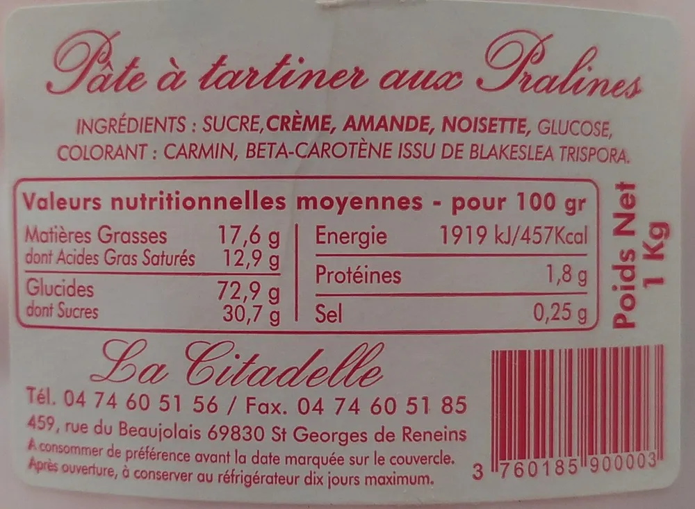 Pâte à tartiner aux Pralines