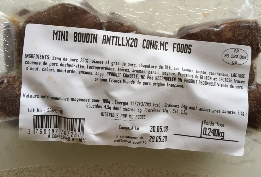 Mini boudin antilles