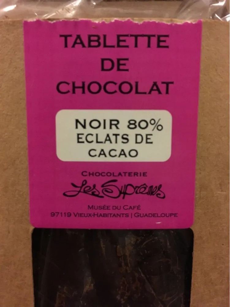 Tablette chocolat Noir 80% éclats de cacao