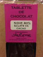 Tablette chocolat Noir 80% éclats de cacao