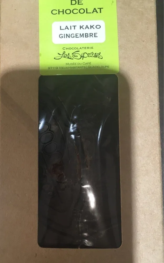 Tablette chocolat lait kako gingembre