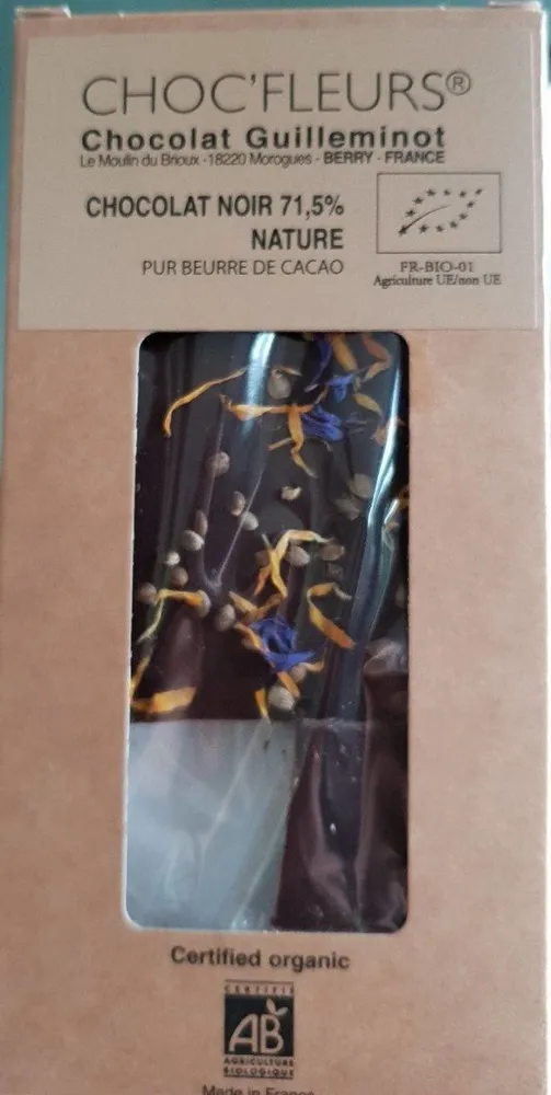 Choc'fleurs Chocolat noir 71,5%
