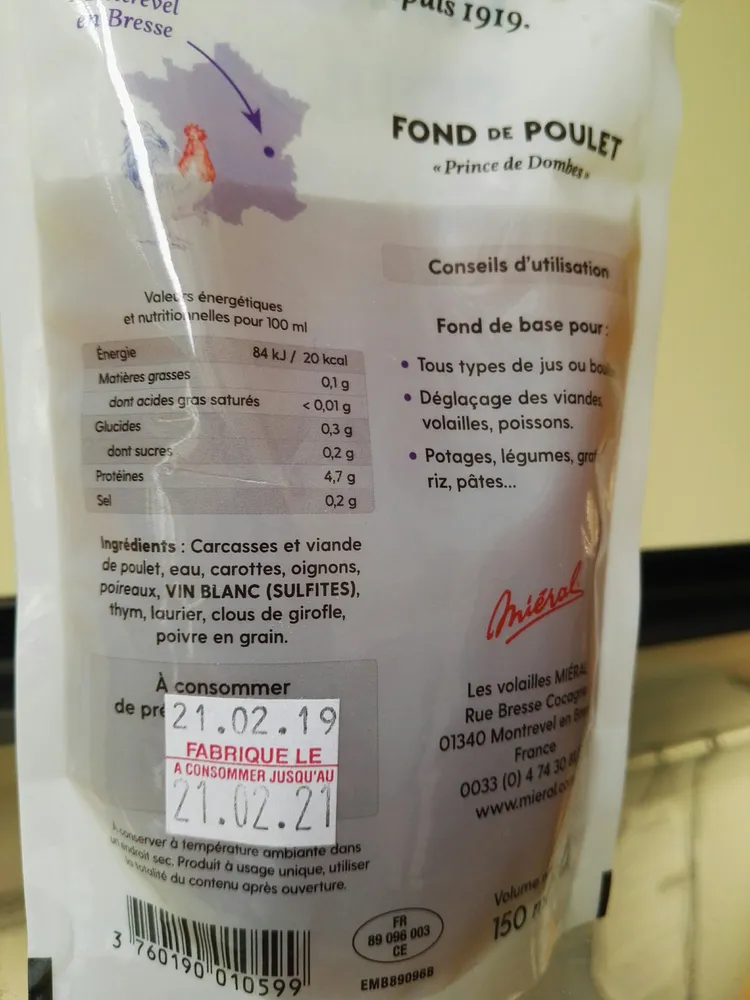 Fond de poulet  ';Prince de Dombes';