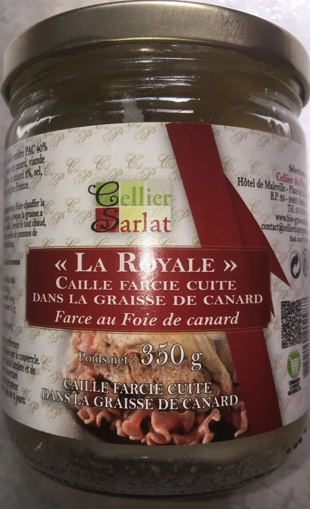 Caille Confite Farce Royale Au Foie Gras, 350G