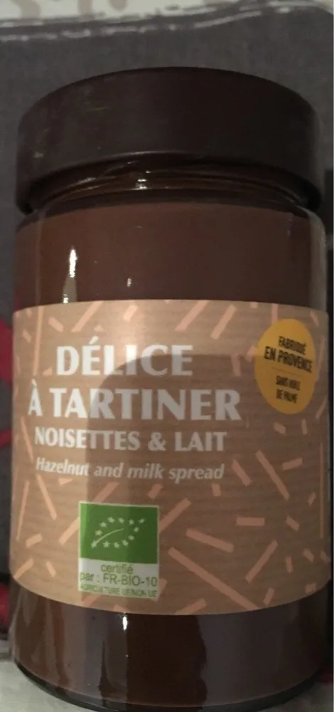 Delice à tartiner, noisettes & lait
