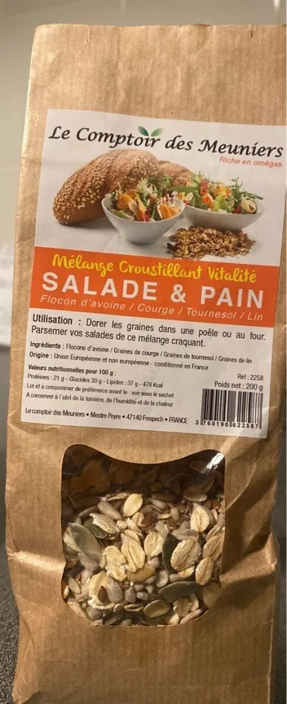 Mélange croustillant vitalité salade et pain