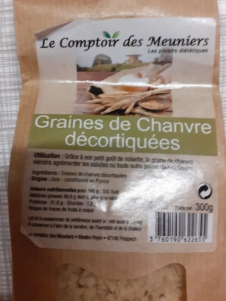 Graines de chanvre décortiquées