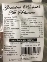 Gressins Rubata au sésame