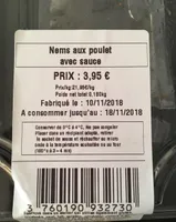 Nems aux poulet avec sauce