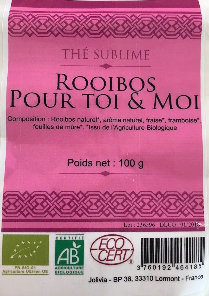 Thé Rooibos Pour Toi Et Moi Bio Ab