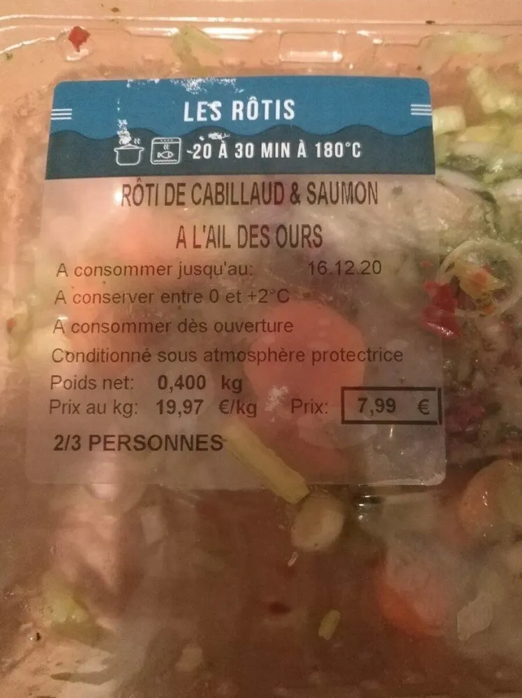 Rôti de cabillaud & saumon à l'ail des ours