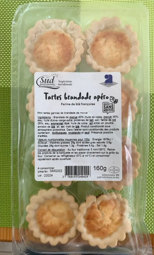 Tartes brandade apéro
