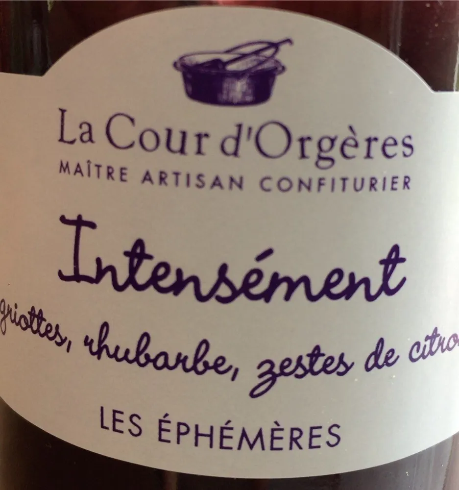 Confiture de griottes et rhubarbe aux zestes de citron