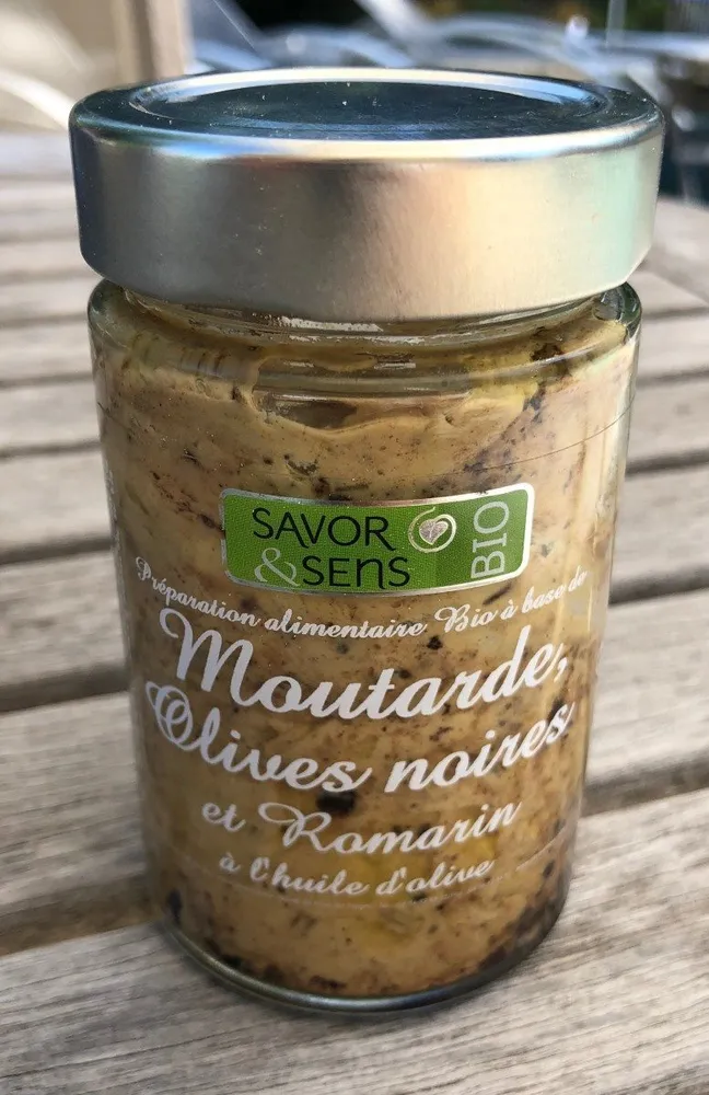 Moutardes olives noires, romarin a l'huile d'olive