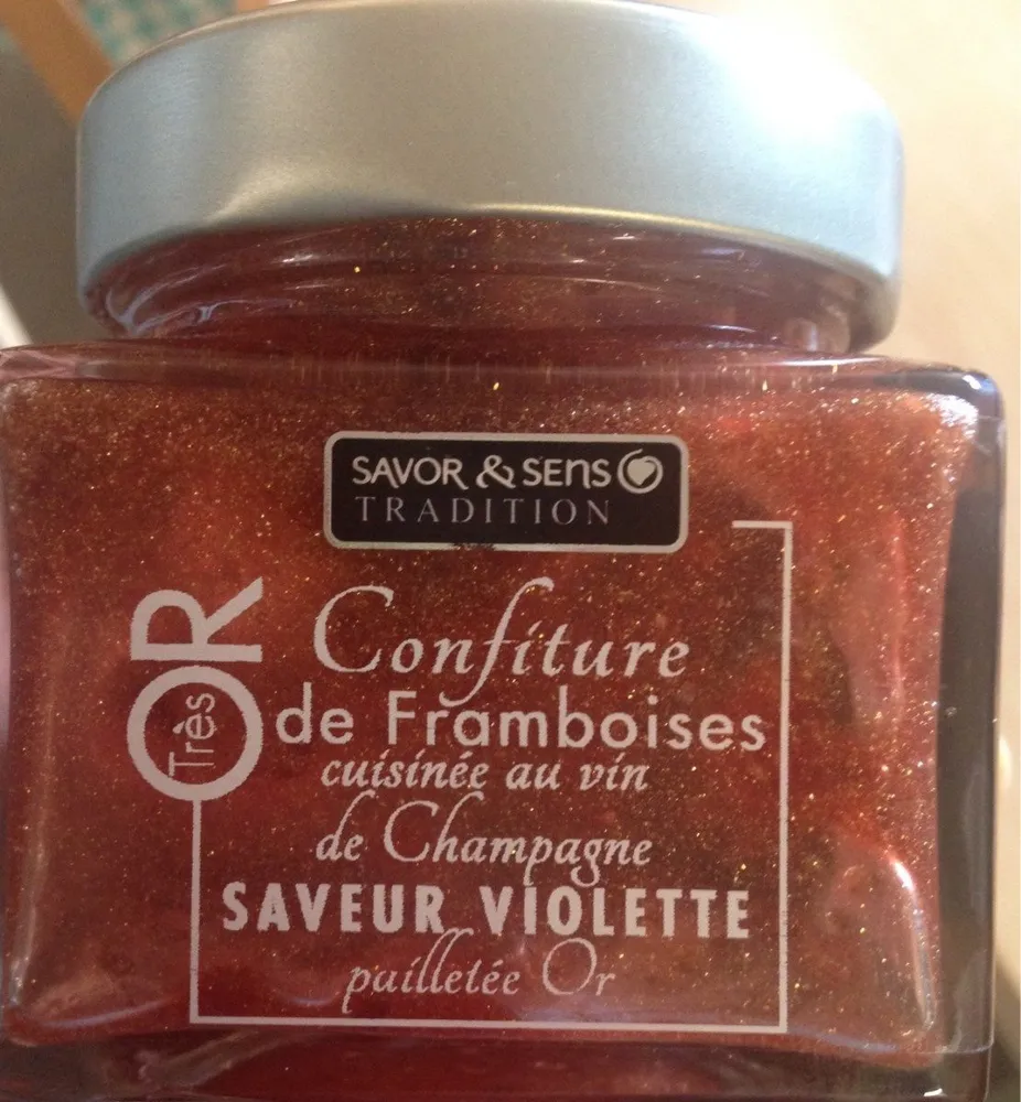 Confiture de framboises au vin de champagne saveur violette