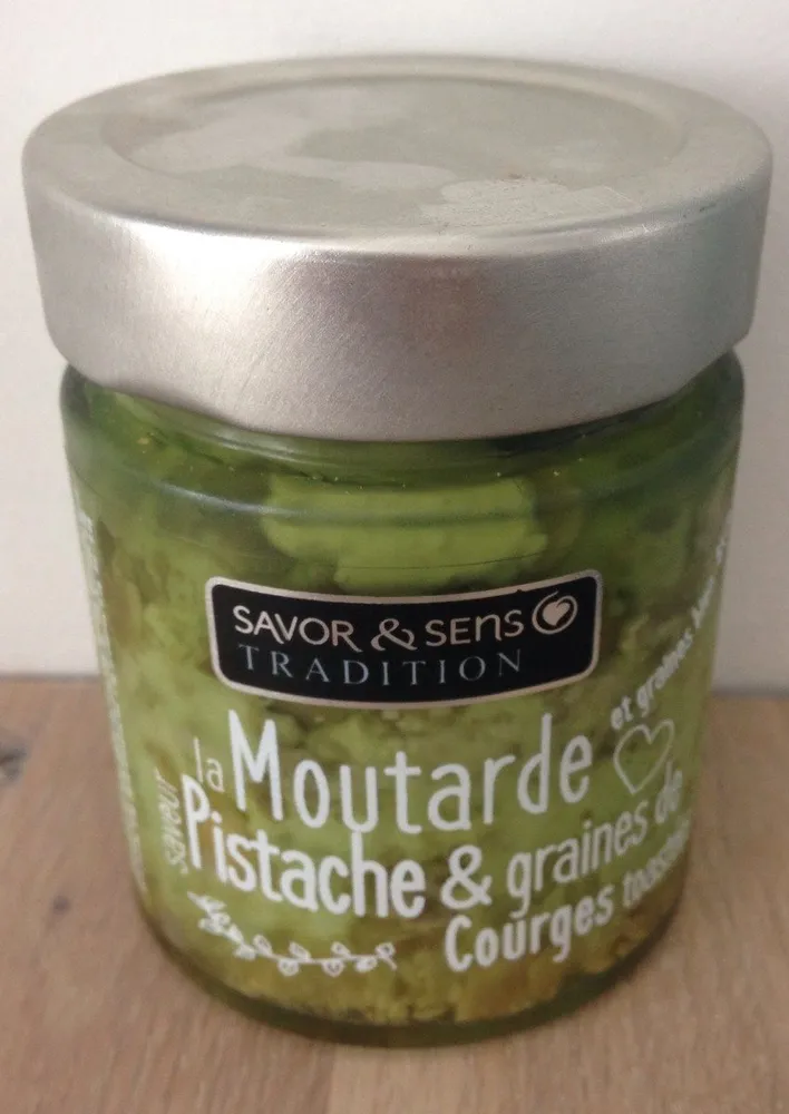 Moutarde pistache et graines de courges toastées