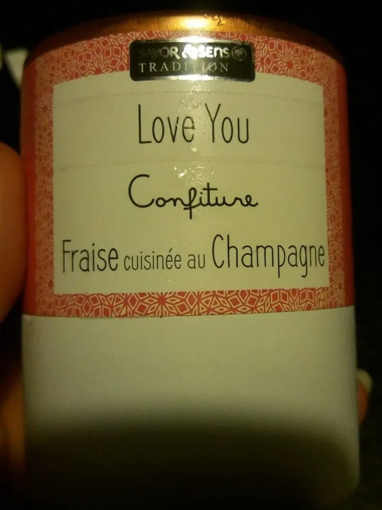 Love you.  Confiture cuisinee à la fraise