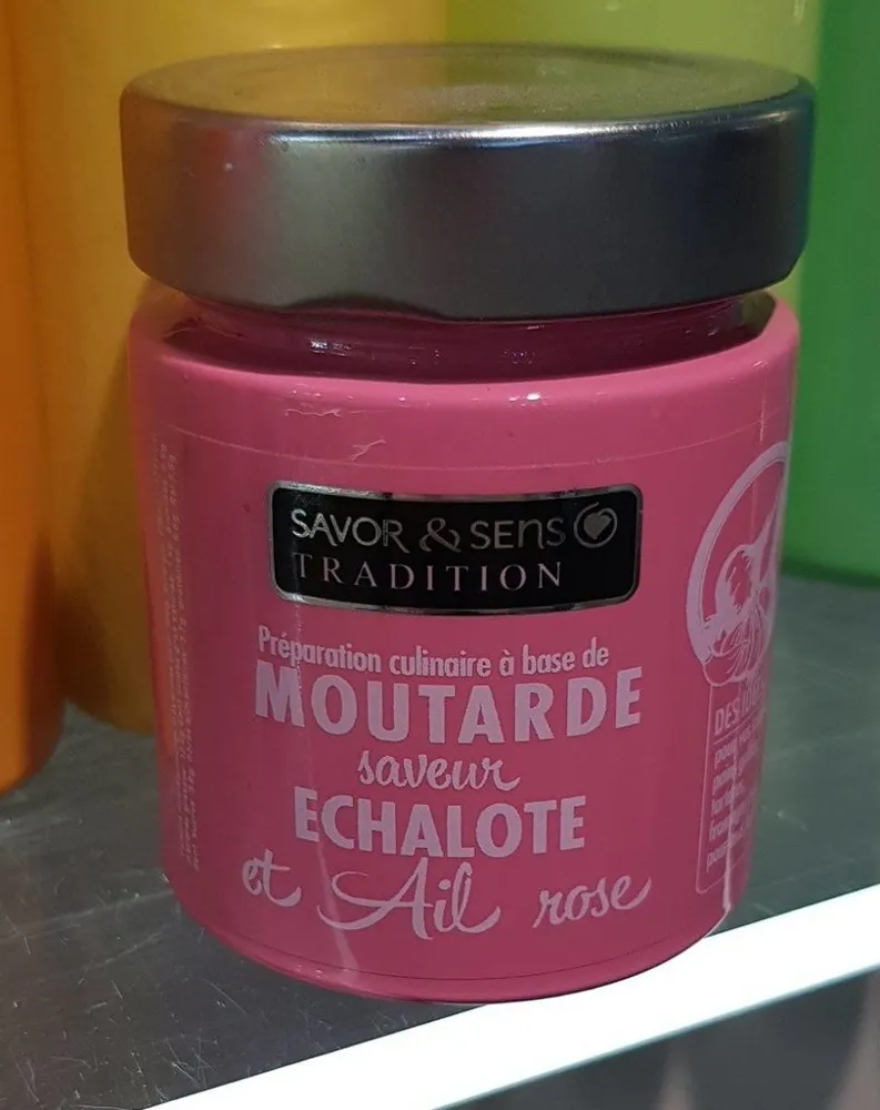 Moutarde saveur Echalotte et Ail Rose