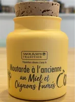 Moutarde à l'ancienne au miel et oignons fumés