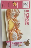 6 choux à la crème pâtissière à la vanille