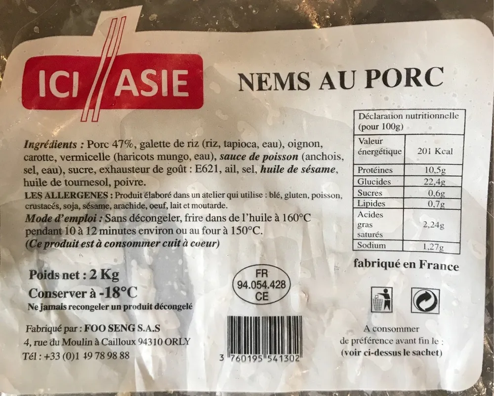 Nems au porc