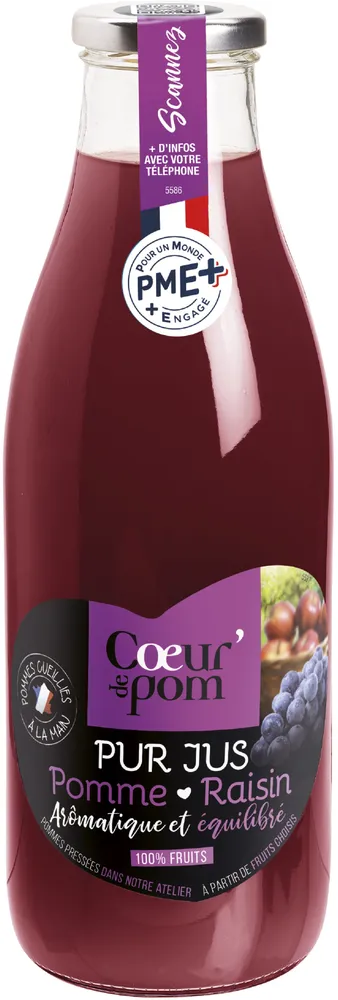 Pur Jus de Pomme et Raisin Cœur de Pom'