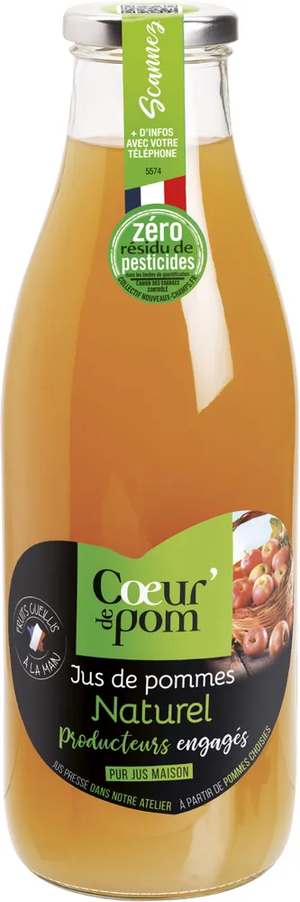Pur Jus de Pomme Multivariétal ZRP Cœur de Pom'