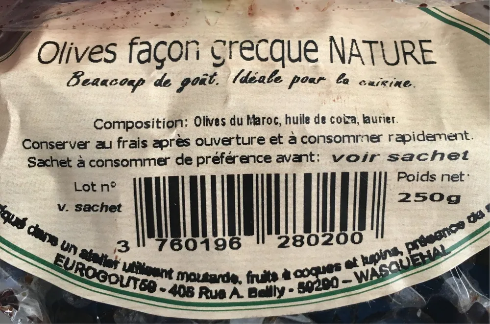 Olives façon grecque NATURE