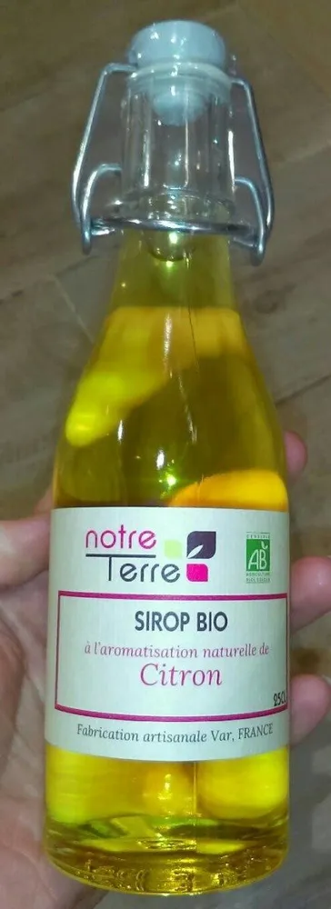 Sirop bio à la aromatisation naturelle de citron