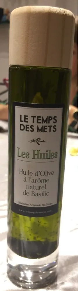 Huile d'olive à l'arôme naturel de basilic