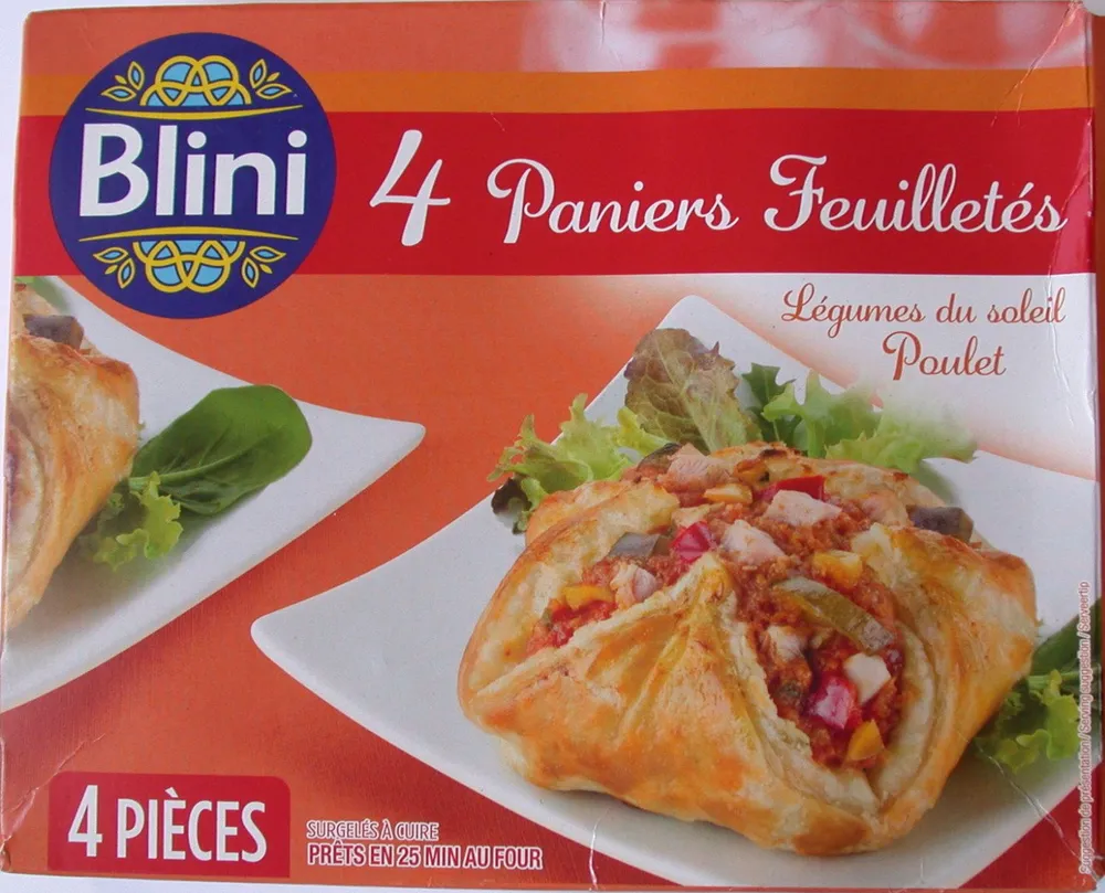 4 Paniers Feuilletés Légumes du Soleil Poulet
