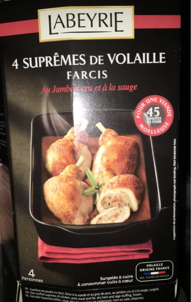 Supreme de volaille farcis