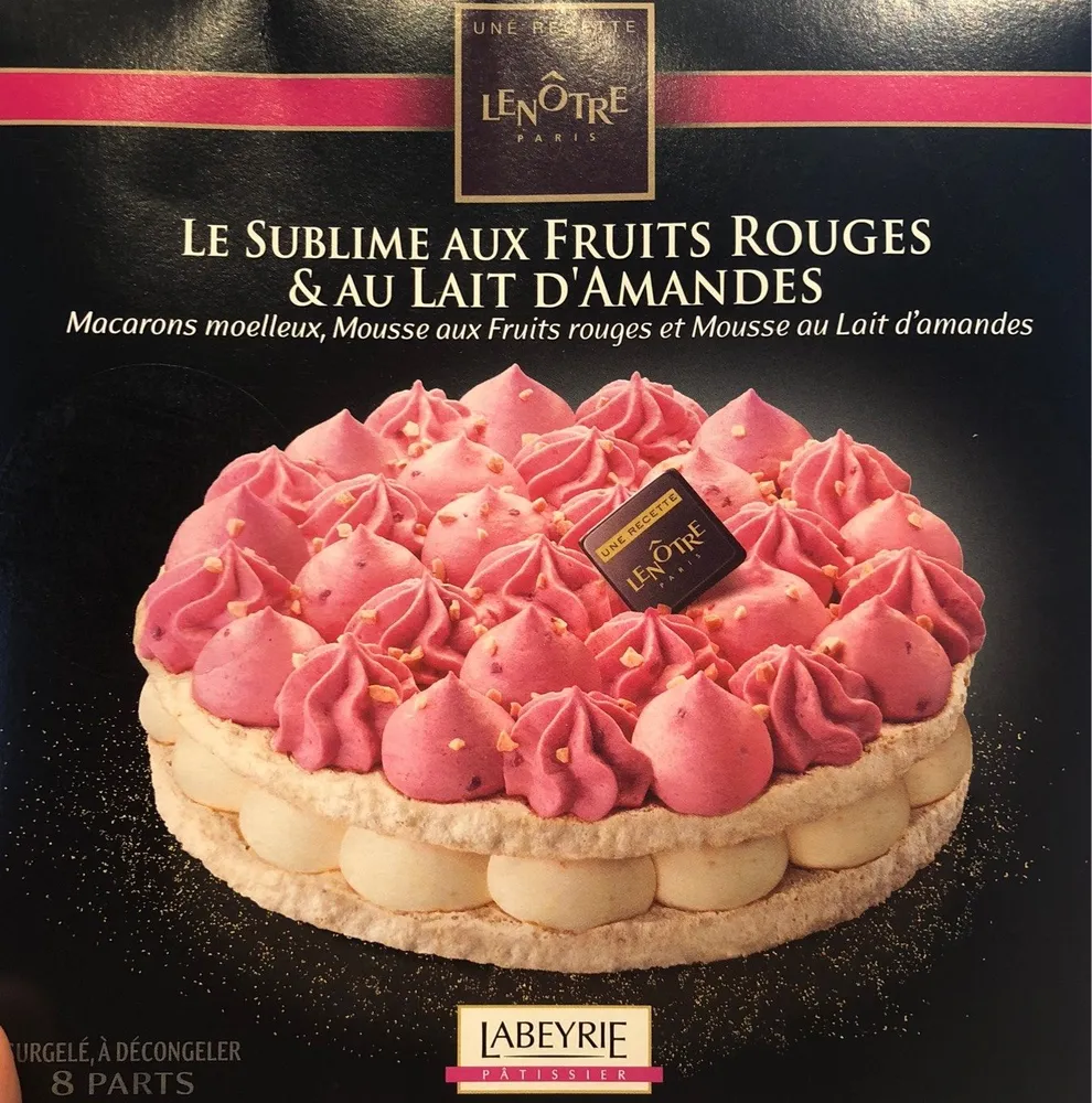 Le sublime aux fruit rouges et au lait d’amandes