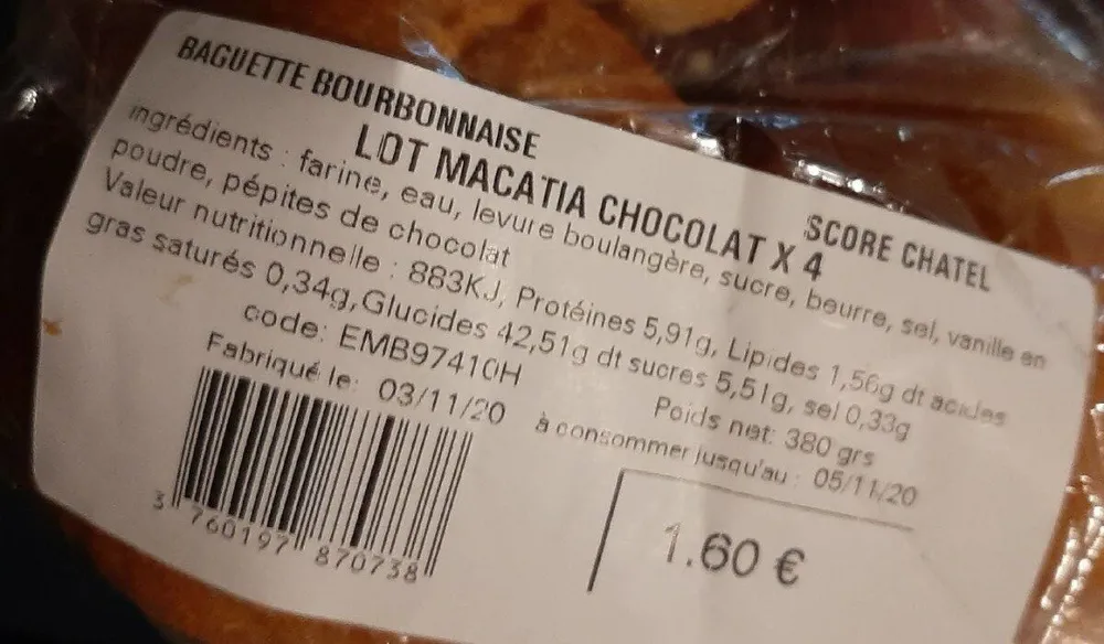 lot macatia chocolat ×4