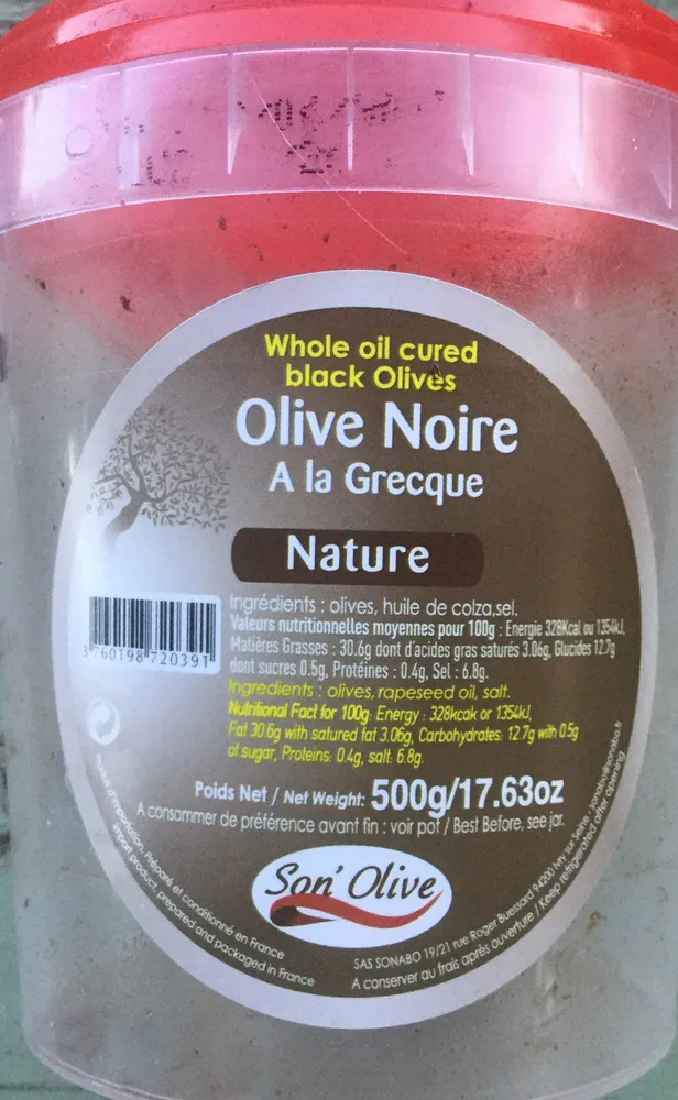 Olive noire à la grecque