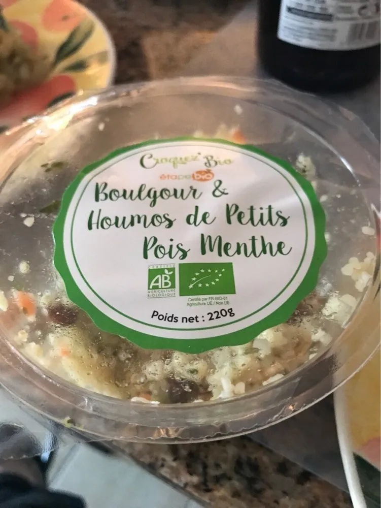 Boulgour et houmos de pois menthe