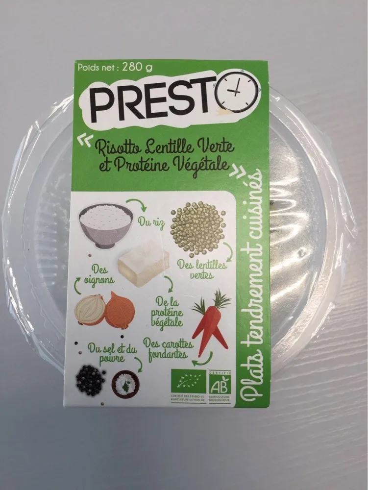 Risotto lentilles vertes et proteine vegetale