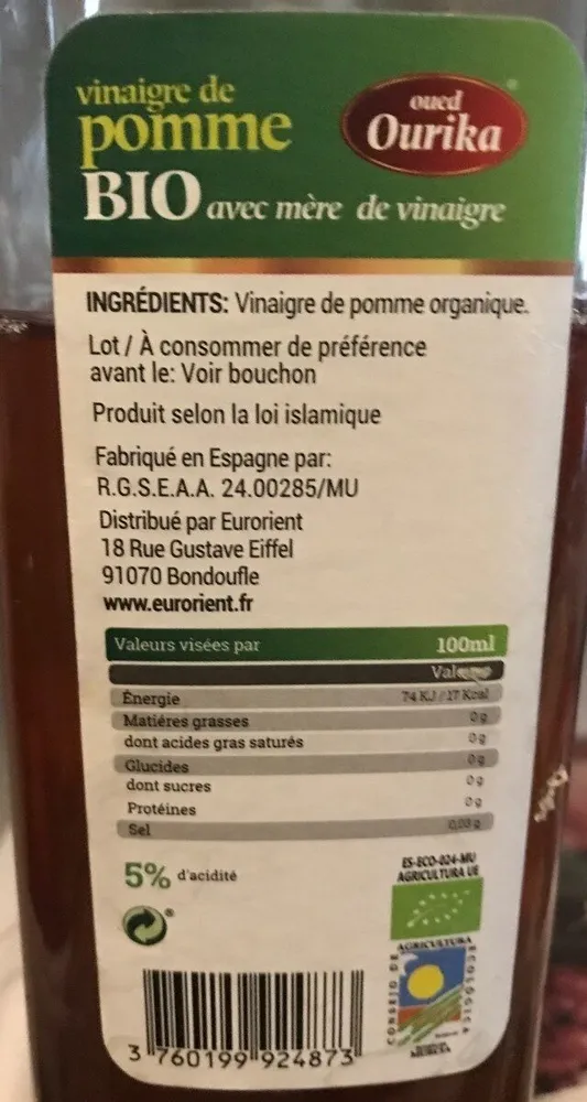 Vinaigre de pomme bio