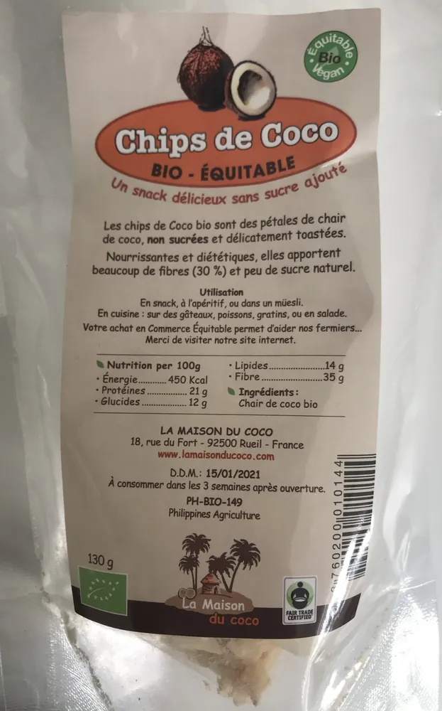 Chips De Coco Bio