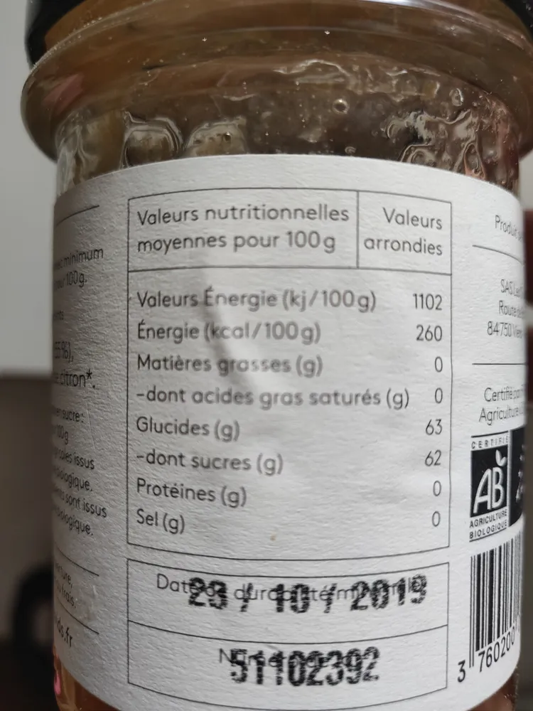 confiture extra de poires bio