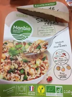 Salade repas - pois chiche germé, riz rouge, haricots verts et cumin