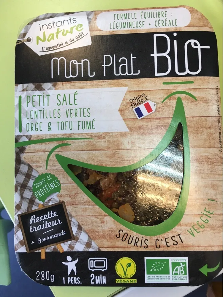 Mon Plat Bio Petit salé Lentilles vertes Orge & Tofu fumé
