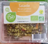 Salade riz et lentilles sauce indienne