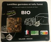 Lentilles germées et tofu fumé