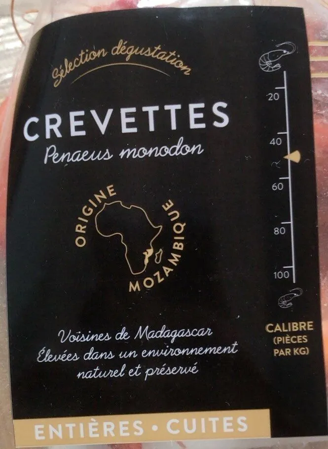 Crevettes Penaeus monodon