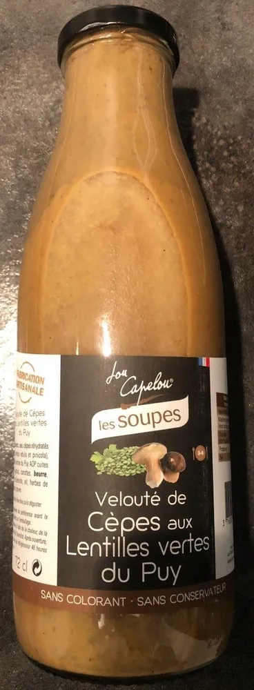 Velouté de cèpes aux lentilles vertes du Puy
