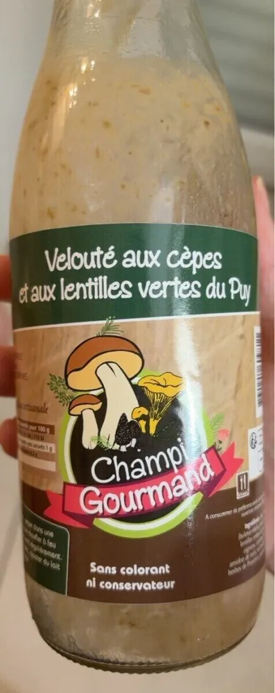 Veloute aux cepes et aux lentilles du Puy