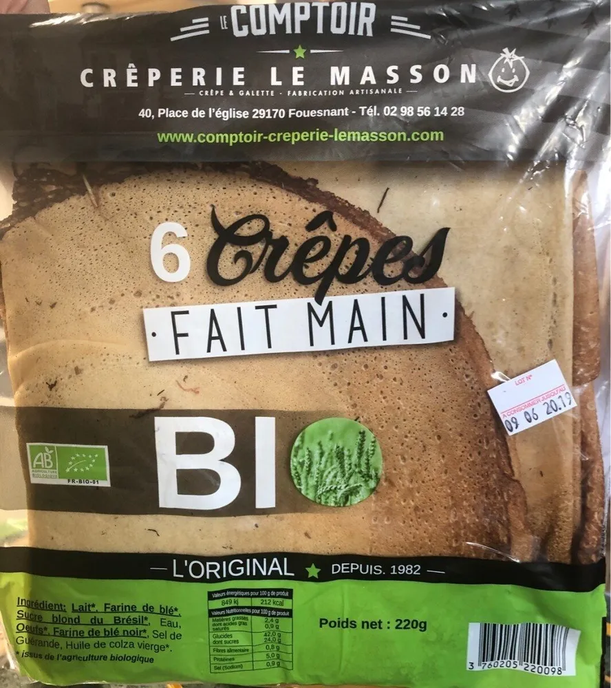 6 crêpes fait main bio