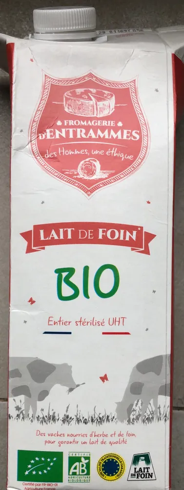 Lait entier stérilisé UHT