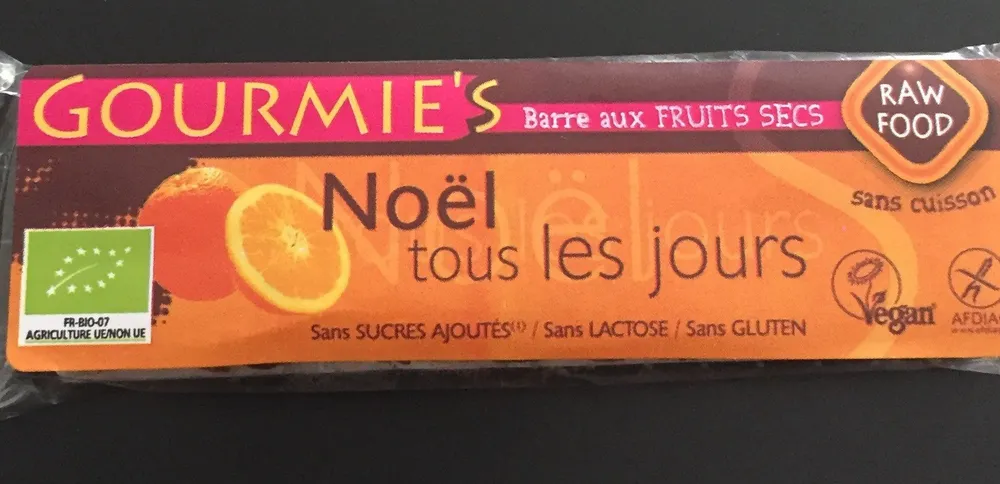 Barre Crue Noël Tous Les Jours Bio - 35 G - Gourmie's